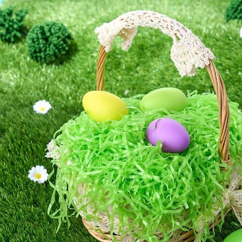 أكياس علاج عيد الفصح في عيد الفصح ، أكياس 6.3x11.8 بوصة واضحة على شكل مخروط مع علاقات تويست أخضر وشريط تجعيد ، أكياس مخروط الفشار البلاستيكية لعيد الفصح ، 100 مجموعة in Kuwait