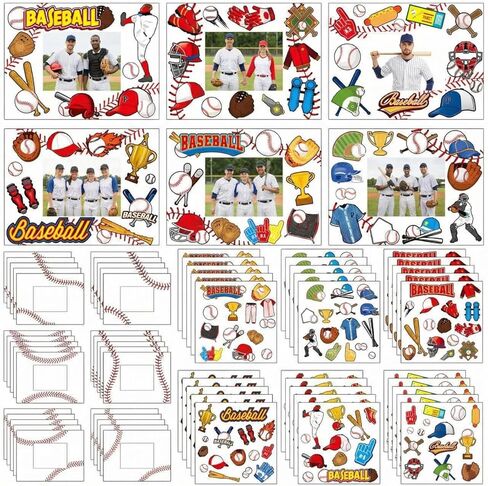 30 Sets Baseball Picture Frame Craft Kit Sport Themed Photo Frame DIY Paper Craft with Stickers for Classroom Fun Home Activities Athletes Coaches Teams Gifts in Saudi Arabia