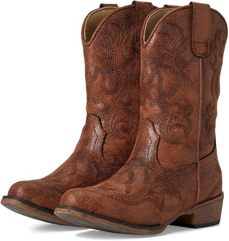 ROPER Kids Girls Riley Classic Snip Toe Casual Boots Mid Calf - Brown in Saudi Arabia