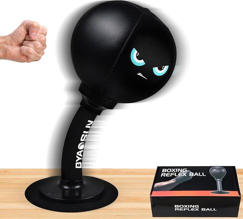 Desktop Punching Bag,Portable Strong Suction Cup Boxing Bag Speed Balls,for Home or Office Boxing Stress Relief Training,Fun Punch Gift for Kids or Adult or Coworker(Black) in Saudi Arabia