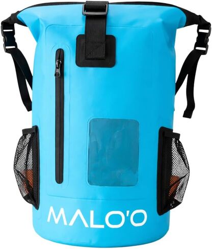 Malo’o DryPack 30L Waterproof Backpack, Roll-Top Dry Bag Backpack with Padded Straps, Floating Design for Beach, Kayaking, Fishing, Boating, Travel, and Water Sports, Dark Blue in Saudi Arabia