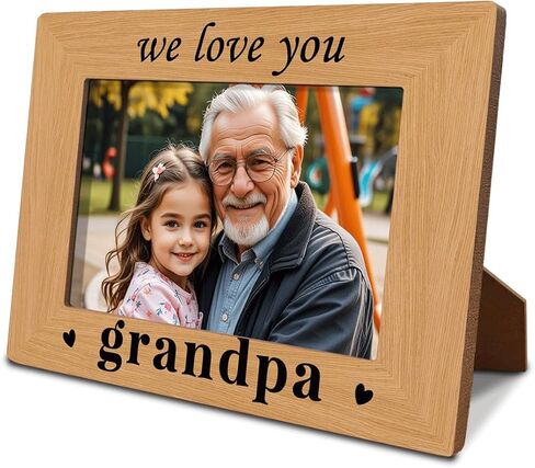 Grandpa Gift, Father's Day Gift for Grandpa, Grandpa Birthday Christmas Thanksgiving Gift, Photo Gifts Wooden Picture Frame, We Love You Grandpa Photo Frame Decor, To Assemble 4*6 Inches Photo in Saudi Arabia