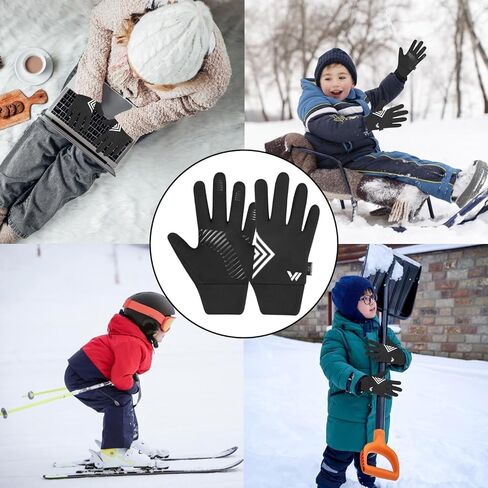Winter Warm Kids Gloves, Children Thermal Touchscreen Gloves, Anti-Slip, Sports, Cycling, Running, Riding, Outdoor Gloves for Boys Girls 4-12 Years Old in Saudi Arabia