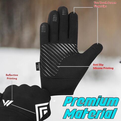 Winter Warm Kids Gloves, Children Thermal Touchscreen Gloves, Anti-Slip, Sports, Cycling, Running, Riding, Outdoor Gloves for Boys Girls 4-12 Years Old in Saudi Arabia