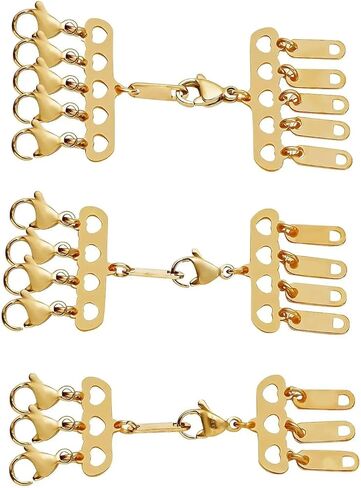 Shop LC Ever True Set of 3 Stainless Steel Layering Lock Hearts Clasps 1pcs 3row 1pcs 4row 1pcs 5 Row Jewelry for Women for Women in Saudi Arabia