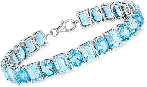 Ross-Simons 45.00 ct. t.w. Swiss and Sky Blue Topaz Bracelet in Sterling Silver in Saudi Arabia