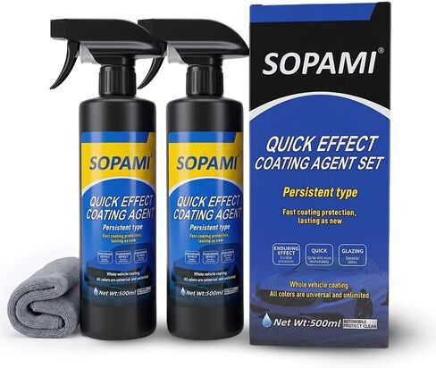 Car Coating Spray,Quick Effect Coating Agent,Quickly Coat Car Wax,Car Scratch Wax Polish Spray Waterless Wash,Oil Film Emulsion Glass Cleaner with towel (1 pcs) in Kuwait