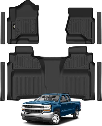 Floor Mats Custom Fit for Ford F150/F-150 2025 2015-2024 SuperCrew Cab (Includes 22-24 Lightning Models) All Weather TPE Rubber Floor Liners Anti-Slip Full Set for Ford F-150 2025 Accessories in Saudi Arabia
