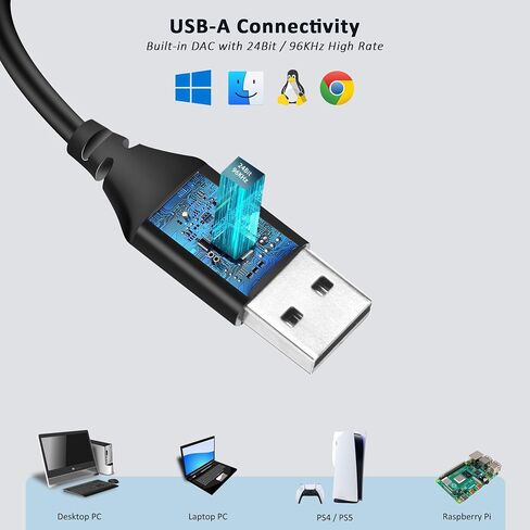Single-Side Earbud with Boom Mic, USB-A Plug for PC, Mac, Laptop, Desktop, PS4, PS5 & Call Center, Ideal for Conference, Gaming, Remote Work, 5.9FT Long Cord, Right-Ear Only in Saudi Arabia