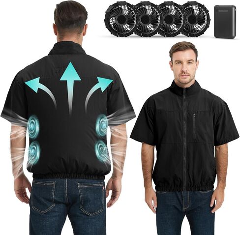 Cooling Vest for Men with 10000mAh Battery Pack, 4PCS Fan 7.4V Electric Cooling Air-Conditioned Clothing Vest Jacket in Saudi Arabia