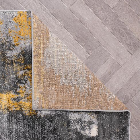 Rugshop Brighton Modern Abstract Stain Resistant Soft Area Rug 3'3" x 5' Yellow in Kuwait