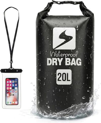 Soulsfeng Waterproof Dry Bag Roll Top Lightweight Dry Backpack for Boating, Kayaking, Travel, Beach, Swimming, Hiking & Camping - Floating Dry Sack with Adjustable Shoulder Straps 10L in Saudi Arabia