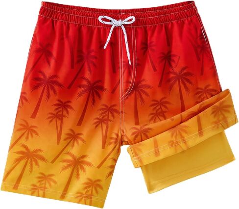 Boys Swim Trunks with Compression Liner Boys Quick Dry 2 in 1 Swim Shorts Summer Beach Shorts in Saudi Arabia