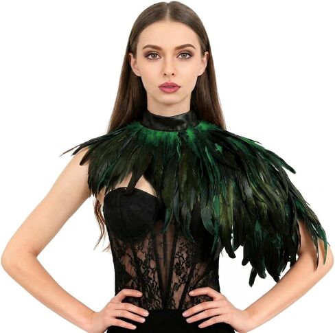 HOMELEX Feather Cape Shawl Costume Black Witch Wings Collar Adult Crow Neck in Saudi Arabia