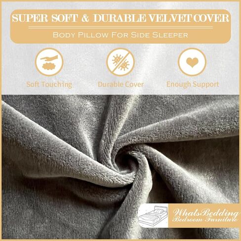 WhatsBedding Pregnancy Pillows,U-Shaped Pregnancy Pillows for Sleeping,Memory Foam Filling Full Body Pillow for Adults,Maternity Pillow with Velvet Covers in Saudi Arabia