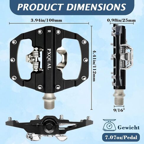 SPD Bike Pedals, 9/16 "Mountain Bike Pedal, Aluminum Alloy Sealed Clipless Pedals Compatible with SPD Type Cleats - Easy Clip in & Out in Saudi Arabia
