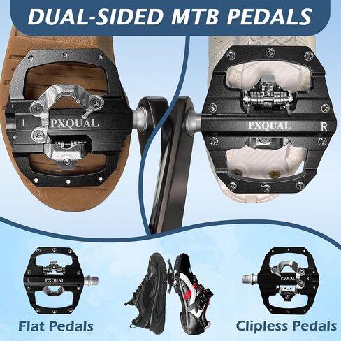 SPD Bike Pedals, 9/16 "Mountain Bike Pedal, Aluminum Alloy Sealed Clipless Pedals Compatible with SPD Type Cleats - Easy Clip in & Out in Saudi Arabia