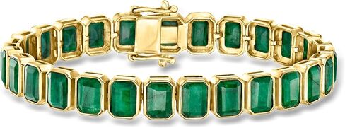 Ross-Simons 25.00 ct. t.w. Bezel-Set Emerald Bracelet in 18kt Gold Over Sterling in Saudi Arabia