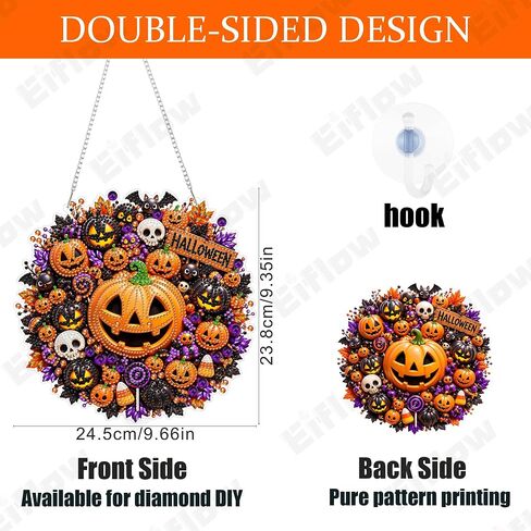 Eiflow Diamond Art Hanging Kit Peacock, DIY Acrylic Diamonds Painting Pendant Sunflower Kit for Adults, 5D Diamond Craft Ornament Board Kit in Saudi Arabia