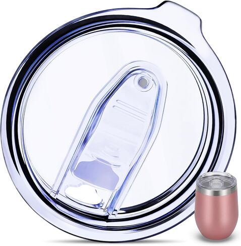 4 Wine Tumbler Lids 12 oz Spill Proof - 2.9 inch Diameter - Replacement Silicon Slider Locking Closure - No Leak Splash Proof, 4 Lids For Tumbler Open Close by C&Berg in Saudi Arabia
