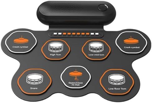 Electronic Roll Up Drum Set: 9-Pads, Portable, w/App & Bluetooth MIDI | Perfect for Beginners in Saudi Arabia