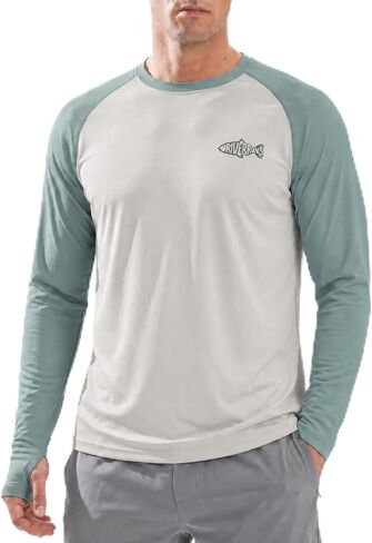 Riverruns Sun Protection Long Sleeve Shirts Rash Guard Shirts Ice-Cool Quick Dry Swim Shirt Fishing Sports Shirt#1013 in Saudi Arabia