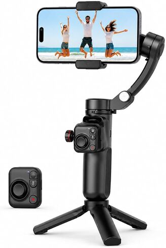 Phone Gimbal Stabilizer 3-Axis Foldable Gimbal for Video Recording with Face Trakcing TikTok YouTube Vlog Stabilizer for Android and iPhone 15/15 Pro Max/14/14 Pro in Kuwait