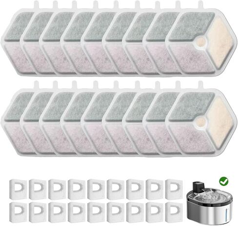 16 Pack Replacement Filters and 16pack Sponges for Smartoo 152oz/4.5L Wireless Cat Water Fountain, Pet Water Fountain Replacement Filter Fit for smartoo replacement filters in Saudi Arabia