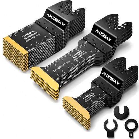 3 PCS Titanium Oscillating Tool Blades Metal Cutting, Saw Blades for Metal Nails Hard Material and Wood Plastic, Multitool Blades Kits Fit Bosch Ryobi Dewalt Worx Milwaukee in Saudi Arabia