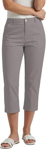 GRAPENT Capri Pants for Women Summer High Waisted Cotton Elastic Waist Dressy Casual Office Work Capris Trousers Pants in Saudi Arabia