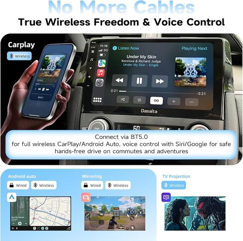 Dasaita G12 Car Stereo for Honda Civic 2015-2022 with Wireless Carplay & Android Auto, 4G LTE, 9" Touch Screen Head Unit, GPS Radio, Bluetooth + WiFi, 4G RAM 64G ROM, Android 12 in Saudi Arabia