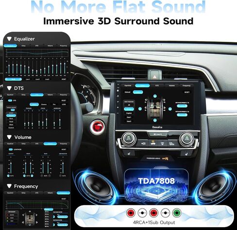 Dasaita G12 Car Stereo for Honda Civic 2015-2022 with Wireless Carplay & Android Auto, 4G LTE, 9" Touch Screen Head Unit, GPS Radio, Bluetooth + WiFi, 4G RAM 64G ROM, Android 12 in Saudi Arabia