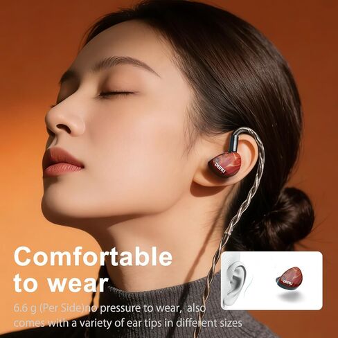 سماعات HiFiGo DUNU x Gezaudio Da Vinci IEMs 2DD+4BA، ديناميكية مزدوجة و4 برامج تشغيل متوازنة، سماعات أذن هجينة داخل الأذن HiFi مع تردد متقاطع بخمسة اتجاهات (Da Vinci) in Kuwait