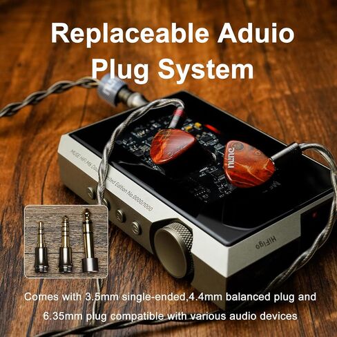سماعات HiFiGo DUNU x Gezaudio Da Vinci IEMs 2DD+4BA، ديناميكية مزدوجة و4 برامج تشغيل متوازنة، سماعات أذن هجينة داخل الأذن HiFi مع تردد متقاطع بخمسة اتجاهات (Da Vinci) in Kuwait