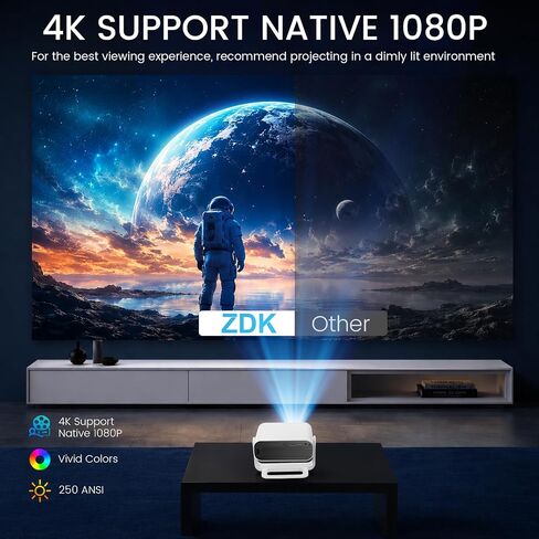 Projector for Bedroom Built-in Music and Auto Timing Multiple Lighting Effects to Choose from Home Theater Gifts for Children Party Campsites-11 in Saudi Arabia