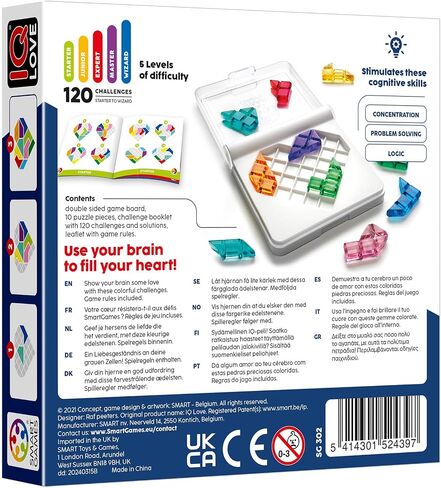 Smart Games - IQ Love, Puzzle Game with 120 Challenges, 2 Playing Modes, 7+ Years in Saudi Arabia