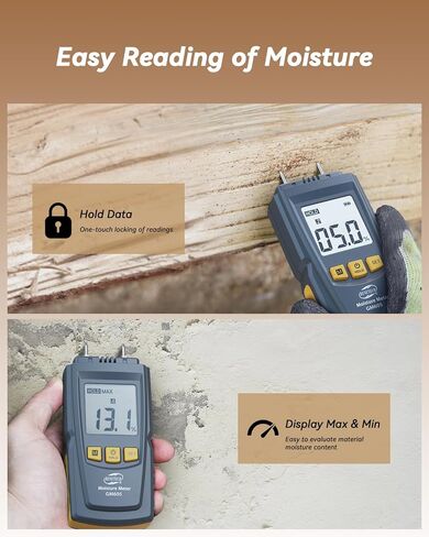 Digital Moisture Meter Pin-Type Multifunctional Humidity Water Detector for Building Material Firewood Walls Paper in Saudi Arabia