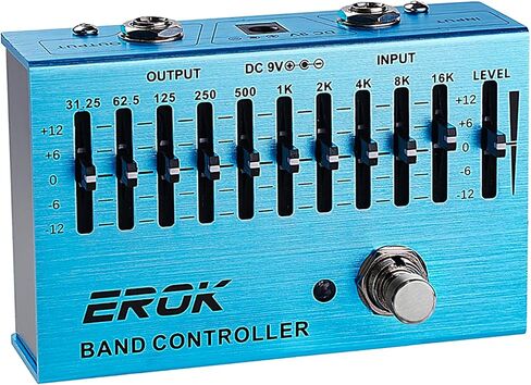 EROK 10 Band Guitar Equalizer 31.25Hz-16kHz for Electric Guitar Bass with Independent Controller Button in Kuwait