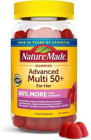 Nature Made Advanced Multivitamin Gummies 50+ for Her with Magnesium Citrate, Calcium and All 8 B Vitamins, Multivitamin for Women, 84 Gummies, 28 Day Supply in Saudi Arabia