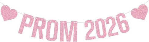 Pink Glitter Prom 2025 Banner, Prom Night/Class of 2025/Congratulations, Funny 2025 Graduation Party Decorations Supplies in Saudi Arabia
