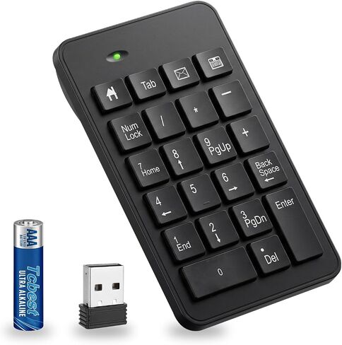 Wired Number Keypad - 23 Keys Numeric Keypad Upgraded Version of 10 key USB Keyboard Financial Accounting Numpad Compatible for Laptop, PC, Notebook, Desktop - Black in Saudi Arabia