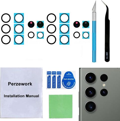 2 Pcs Back Rear Camera Lens Glass Replacement for Samsung Galaxy S20 + Plus 6.7 inches with pre-Installed Adhesive and Reparing Toolkit in Saudi Arabia
