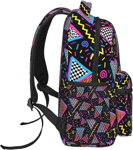 Funny 80S 90S Pattern Backpack Casual Hiking Camping Travel Backpacks Lightweight Daypack Bag Women Men Bookbag in Saudi Arabia