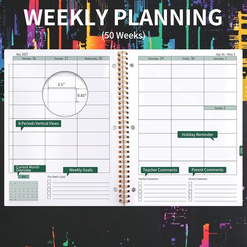 Student Planner 2024-2025 - Monthly and Weekly School Planner 2024-2025 for Middle School or High School, Aug 2024 - Jun 2025, 8.5" x 11", 2024-2025 Student Planner Academic Year with Thick Paper, 3-Hole Punched & Stickers - Multi in Saudi Arabia
