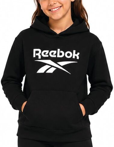 Reebok Girls' Hoodie - Soft Spun Fleece Pullover Sweatshirt with Front Pockets - Athletic Hoodies for Girls (7-12) in Saudi Arabia