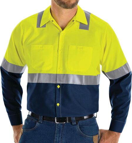 Red Kap Men's Hi-vis Colorblock Ripstop Work Shirt-Type R, Class 2 in Saudi Arabia