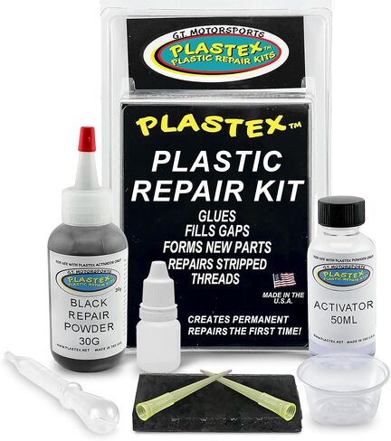 Plastex Plastic Repair Kits - Easily Glue, Repair or Remake Broken Plastic, Fiberglass, Wood & More!. (Standard Black Kit) in Saudi Arabia