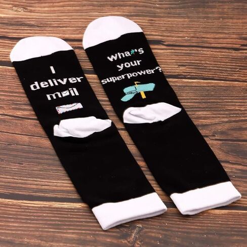 G2TUP Mail Carrier Mailman Gift I Deliver Mail What's Your Superpower Socks Thank You Retirement Appreciation Day Gift in Saudi Arabia