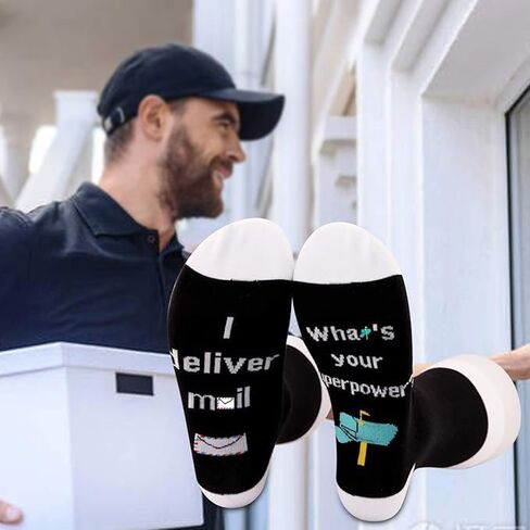 G2TUP Mail Carrier Mailman Gift I Deliver Mail What's Your Superpower Socks Thank You Retirement Appreciation Day Gift in Saudi Arabia