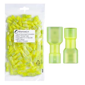 100 Pcs Nylon Spade Quick Disconnect Wire Connectors, Blue 16-14 Gauge Fully Insulated Male and Female Spade Wire Terminal Connectors, Electrical Crimp Terminals in Saudi Arabia